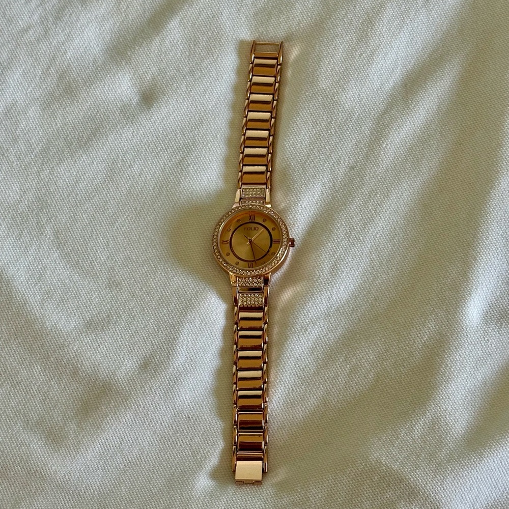Rose gold with crystal watch